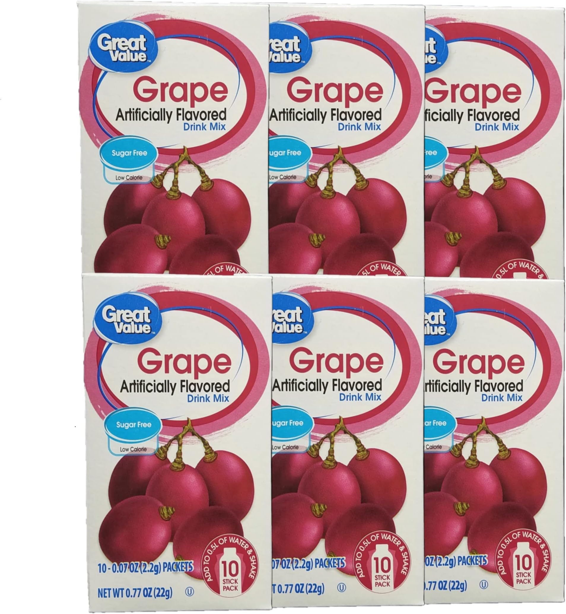 Great Value: Grape Drink Mix, .78 Oz (Pack of 6)