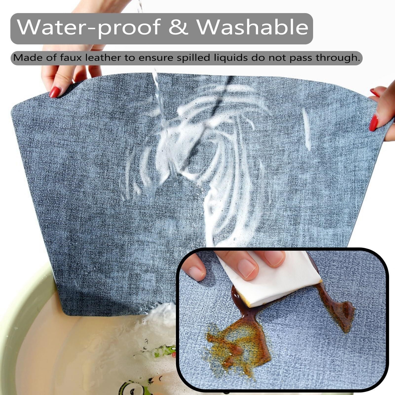 Lot De 4 Sets De Table Ronds En Cuir Synthétique épais, Résistants à La Chaleur, Imperméables, Antidérapants, Faciles à Nettoyer Pour Cuisine, Table Basse, Salle à Manger