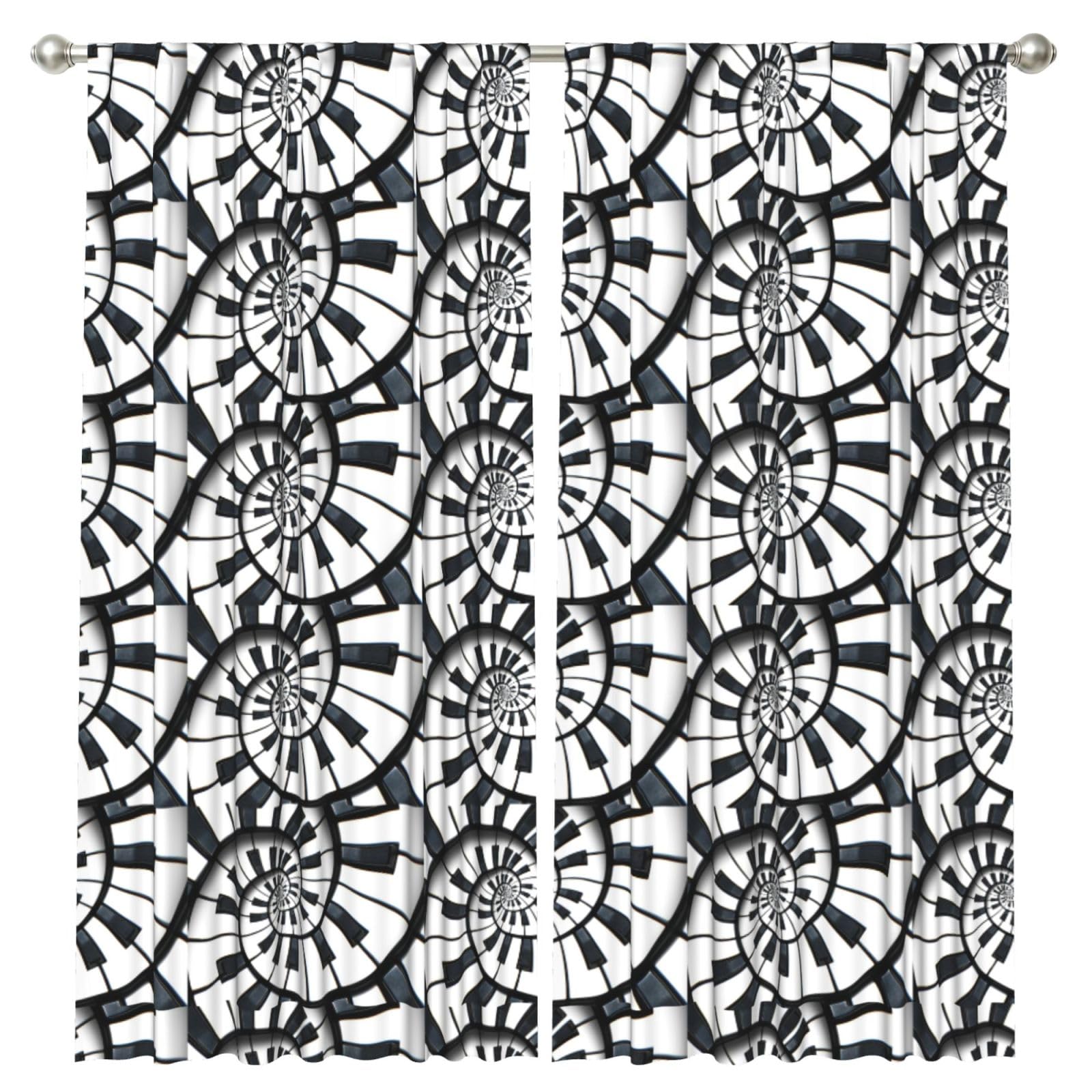 InOmak Piano Keyboard, 2 Panels Window Curtains 52 x 84 Inch Blackout Curtains for Living Room Bedroom