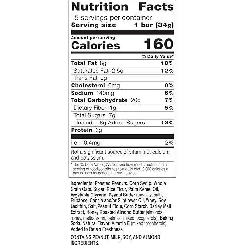 Miniatura 3 de Nature Valley Barras de granola frutos secos dulces y salados barras de granola de maní 185 onzas 15 unidades