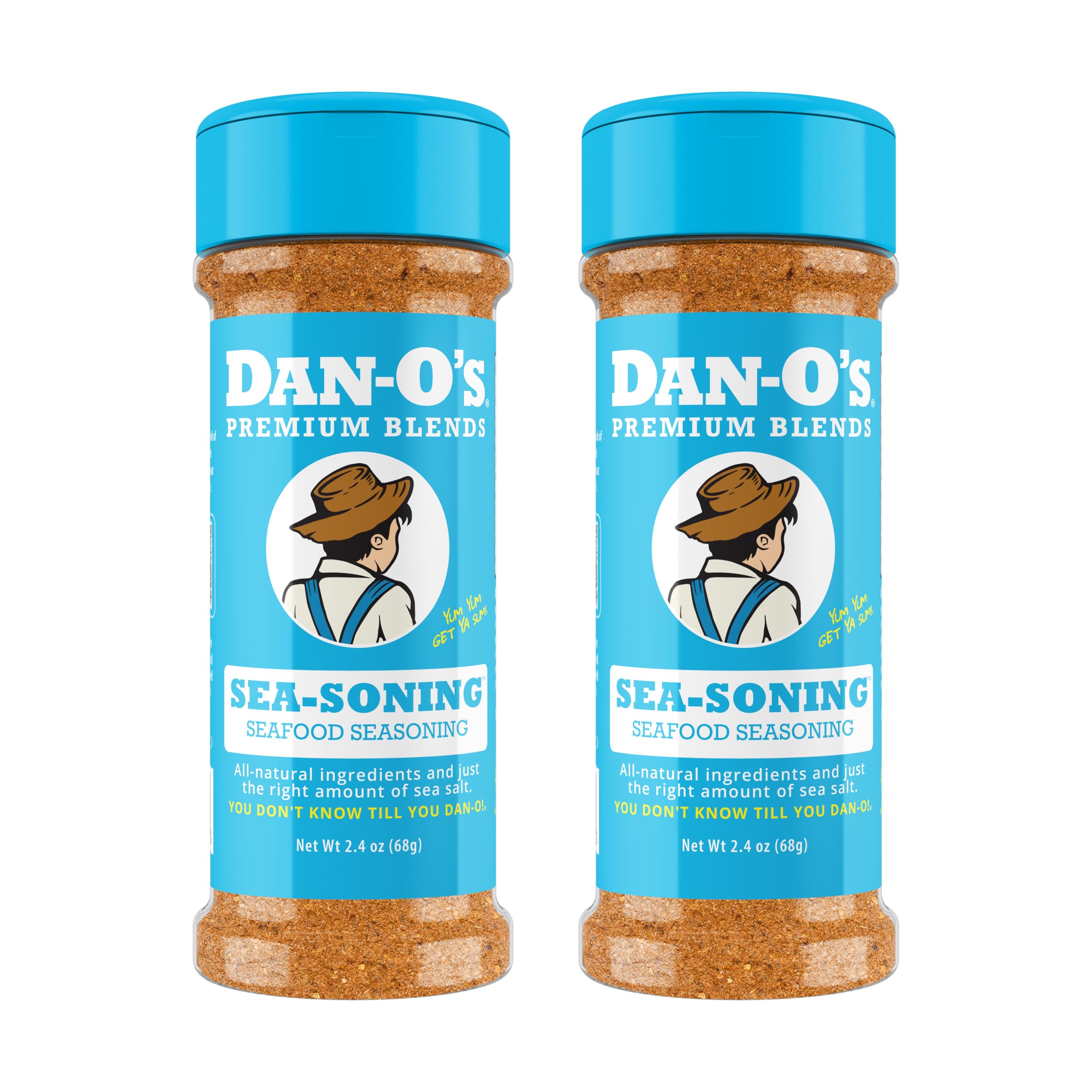 Dan-O's SEA-soning Seasoning, 2.4 oz Bottle, 2 Pack, All-Purpose Seasoning for Fish, Shrimp, Seafood, Chicken & More, Sugar Free, Zero Calorie, Use this Spice Blend to Complement any Sea-Inspired Dish