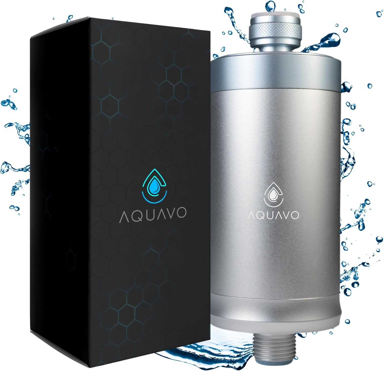 Aquavo Shower Water Filter Head Softener for Hard Water with Aqua