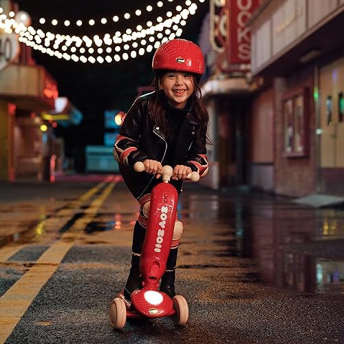 Miniatura 6 de Zoy zoii - Patineta 2 en 1 para niños, 3 ruedas de luz LED, manillar de altura ajustable y asiento extraíble, juguetes de equitación para niños y