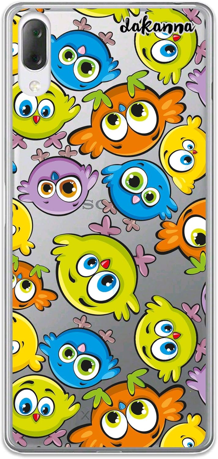 dakanna Funda para Sony Xperia L3 | Pajaros Locos | Carcasa de Gel Silicona Flexible | Fondo Transparente