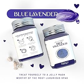 BRUN Jelly Mask Jar Blue Lavender Peel-Off Face Care Rubber Mask | 23 fl oz Skin Care Moisturizing Gel Mask Jar Spa Set