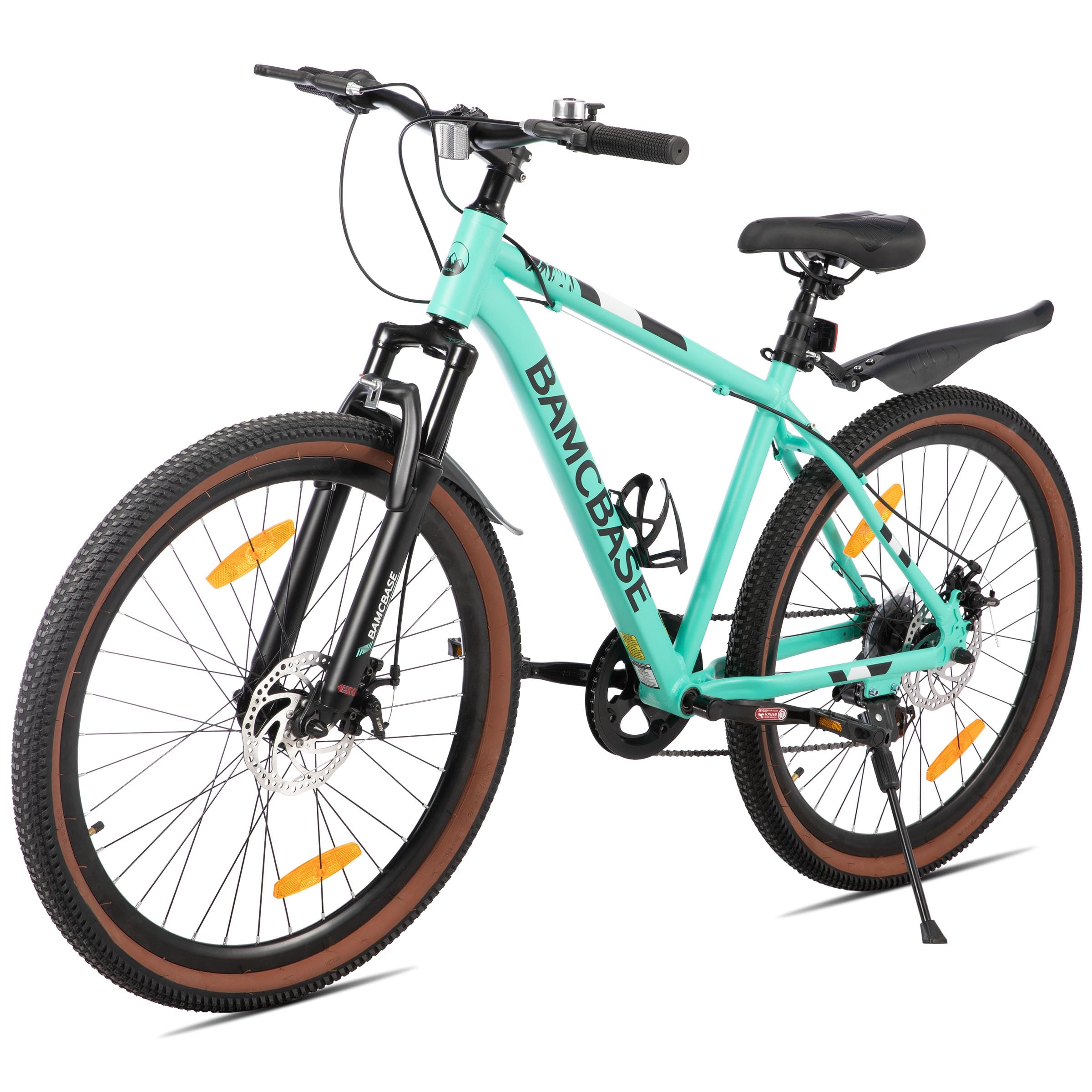 HILAND Bloomer Rower górski 26", MTB, męski i damski, 7-biegowy rower z mechanicznym hamulcem tarczowym, aluminiowa rama Hardtail, uniseks, dla dorosłych, kolor zielony