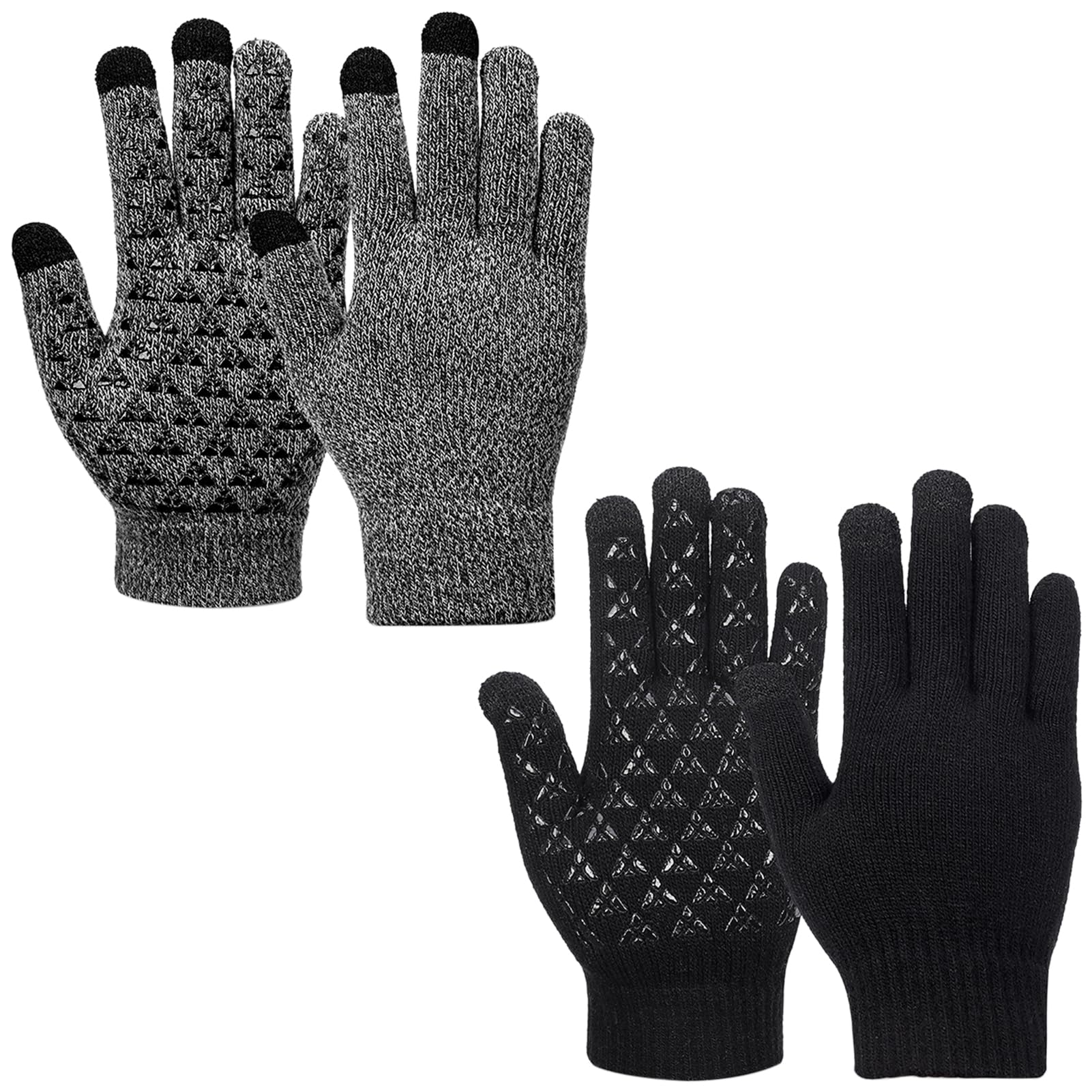 Mütze Schal Handschuh-Sets für Herren Damen 6-Stücke Mode Strick Beanie Hüte Touchscreen Handschuhe Warmes Set für kaltes Wetter