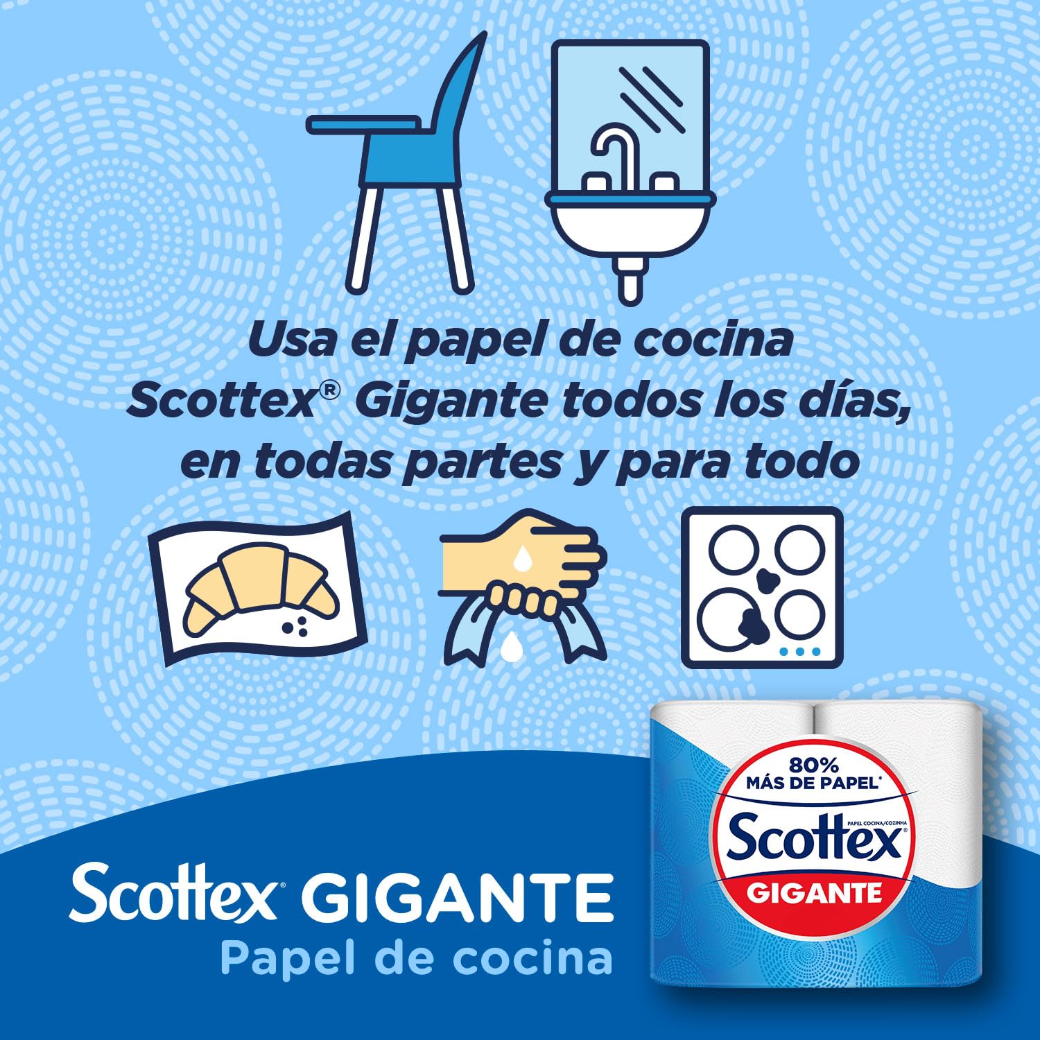 Scottex Papel de Cocina Gigante | 6 Rollos XXL con 80% Más de Papel | Rollo de Cocina Multiusos, Alta Absorción y Resistencia | Certificación FSC | Formato Ahorro | Rollo de Cocina Multiusos, Alta Absorción y Resistencia | Certificación FSC | Formato Ahor