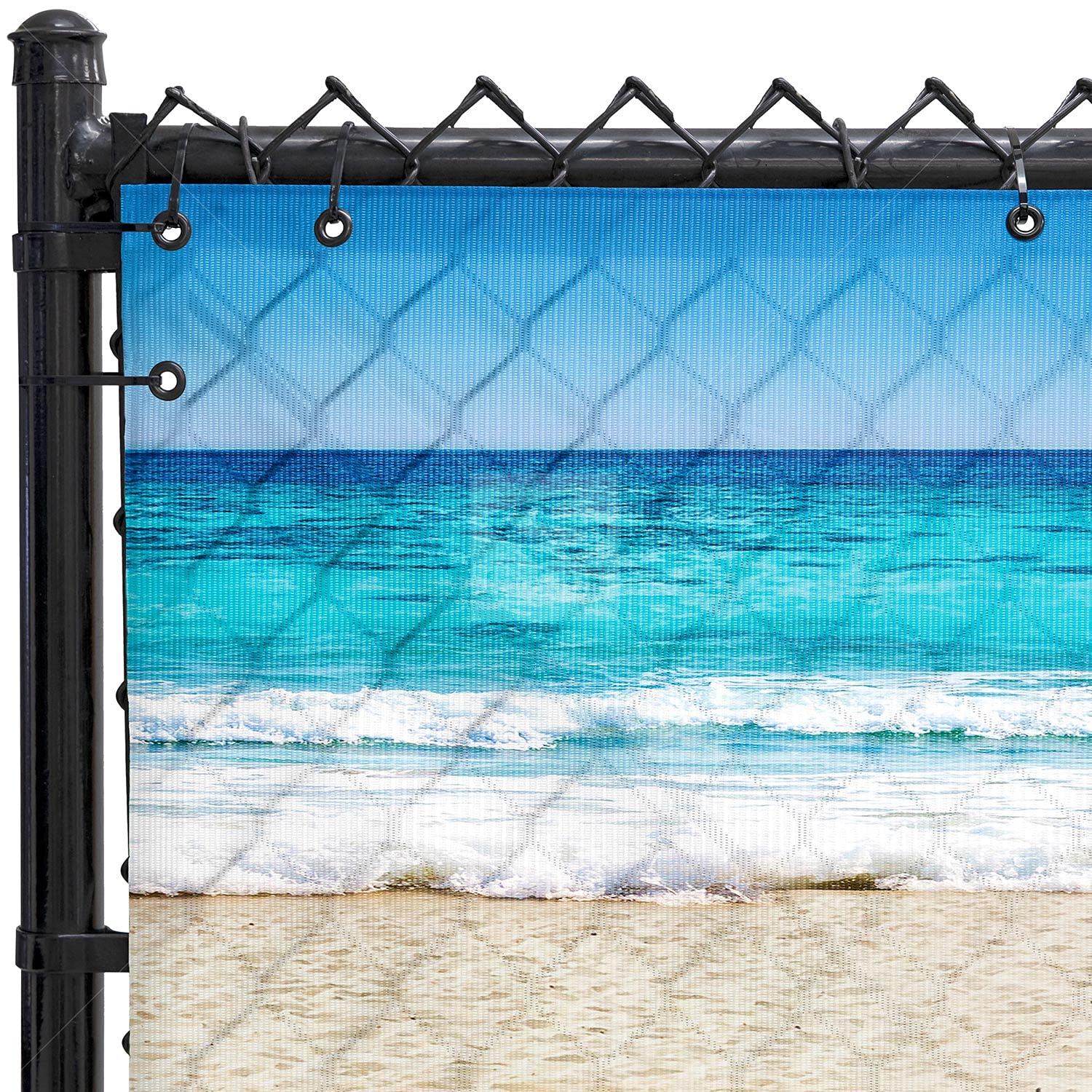 FenceScreen Sandy Beach Scenic Designer Fence Screen (6ft x 25ft)