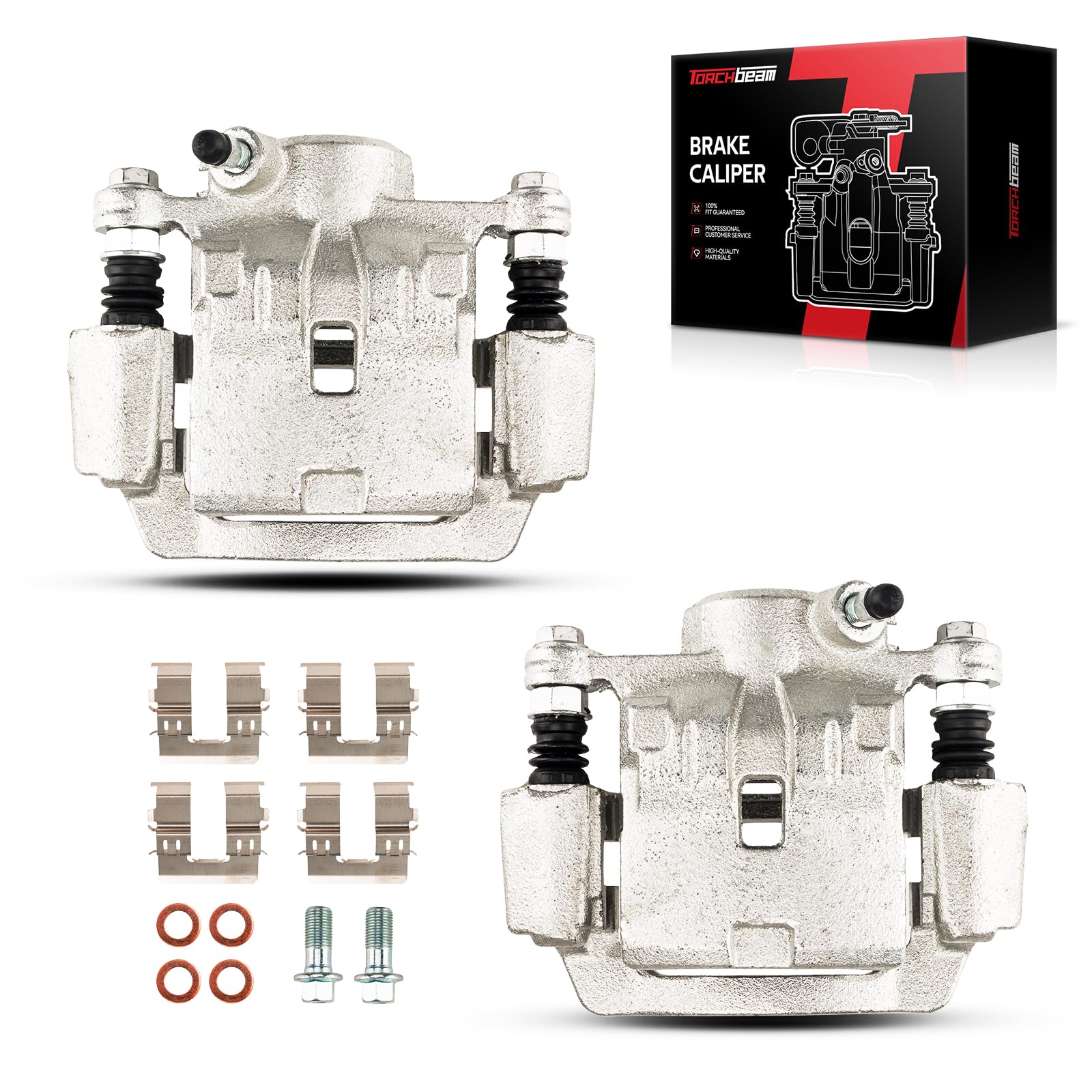 Torchbeam 2PCS Rear Driver and Passenger Side Brake Caliper For Subaru for 2009-2013 Forester, 2015-2021 WRX, 2008-2011 Impreza 2.5L, 2008-2014 Impreza 2.5TL, Disc Brake Caliper # 19B3425+19B3424