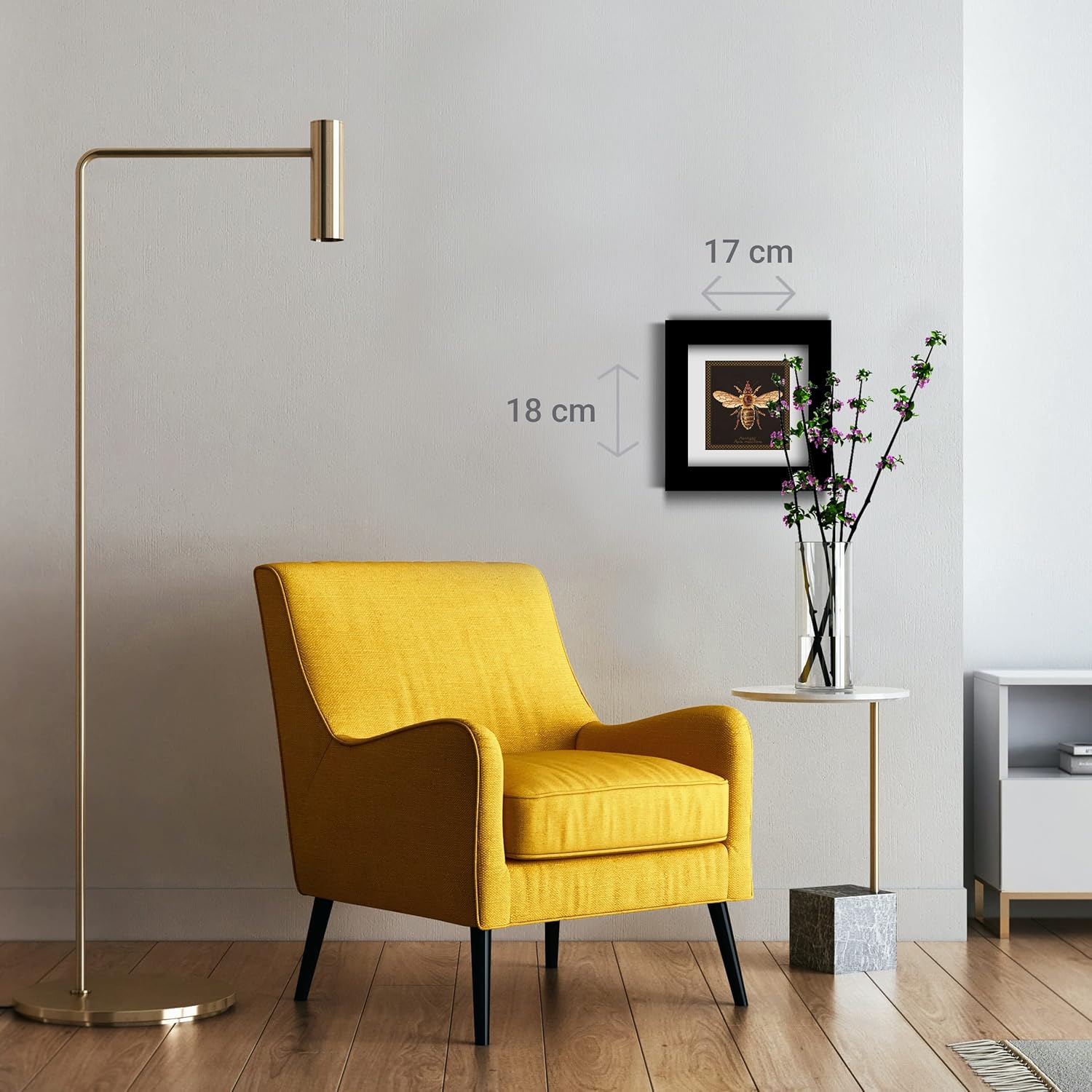 Thea Gouverneur - Counted Cross Stitch Kit - Honey Bee - Aida - 16 Count - Embroidery Kit for Adults - DMC Embroidery Threads and Other Cross Stitch Supplies Included - 3017A