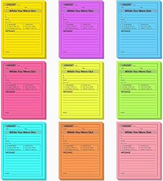 Eaasty 9 Pcs While You were Out Phone Message, Fluorescent Colors
