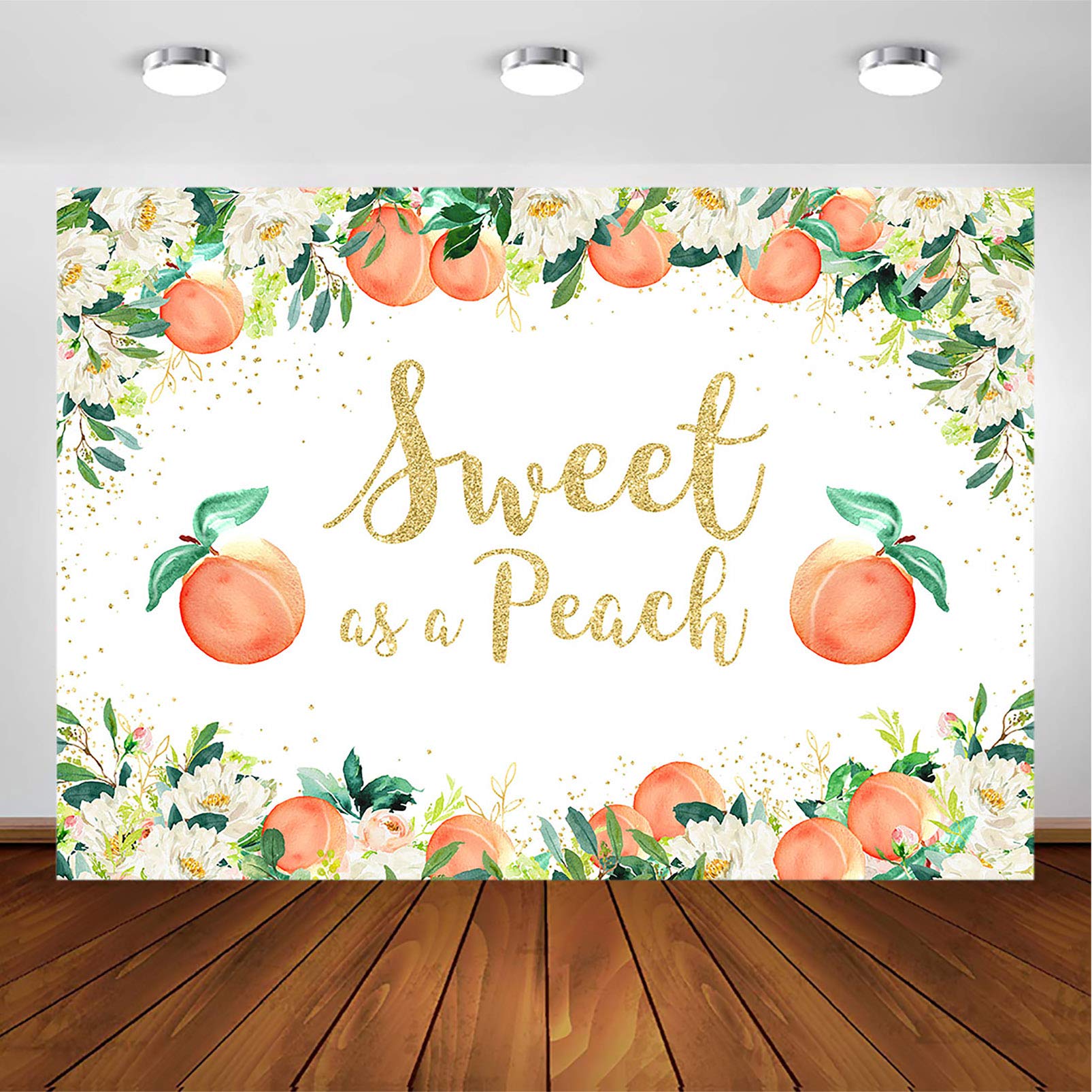 Avezano Sweet as a Peach Backdrop for Baby Shower Birthday Party Decorations Photography Background Little Peach First Birthday 1st Bday Parties Photoshoot (7x5ft)