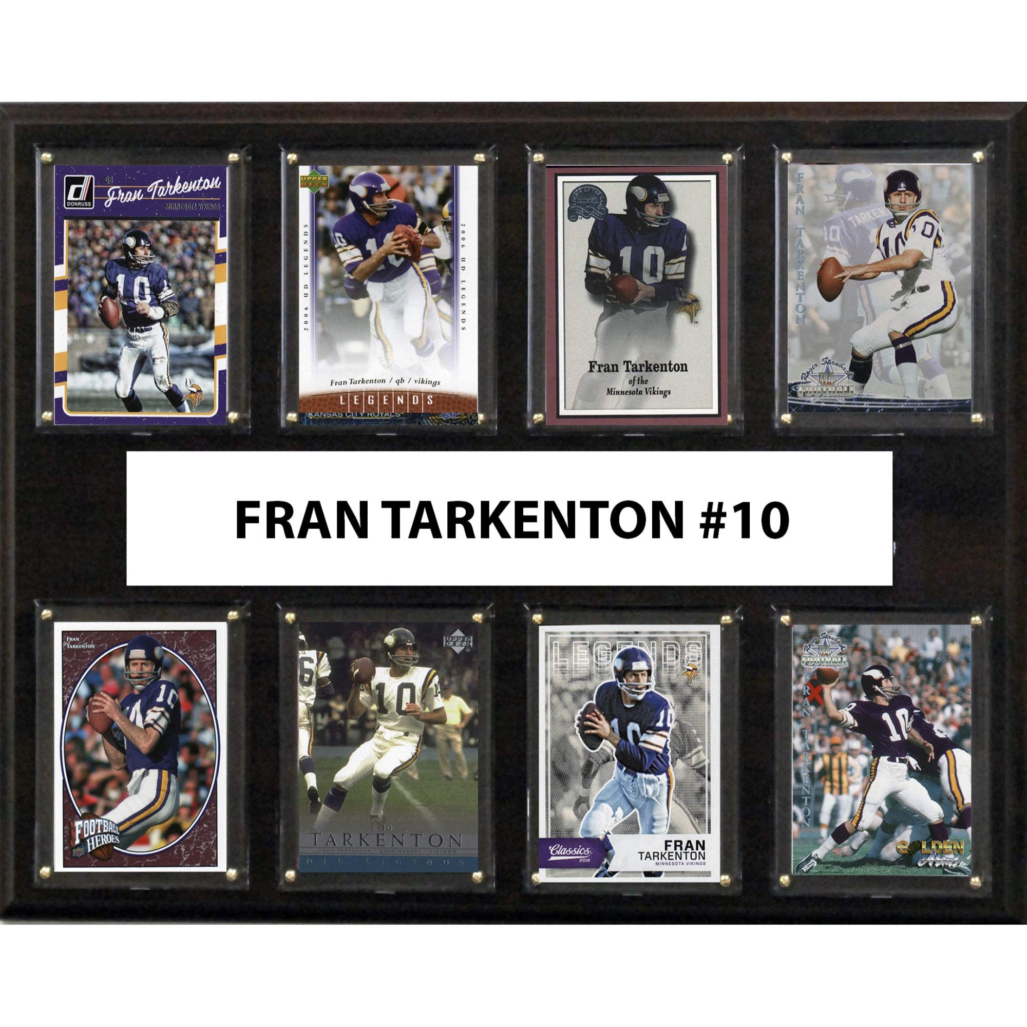 C&I Collectables NFL Minnesota Vikings Men's Fran Tarkenton 8-Card Plaque, Brown