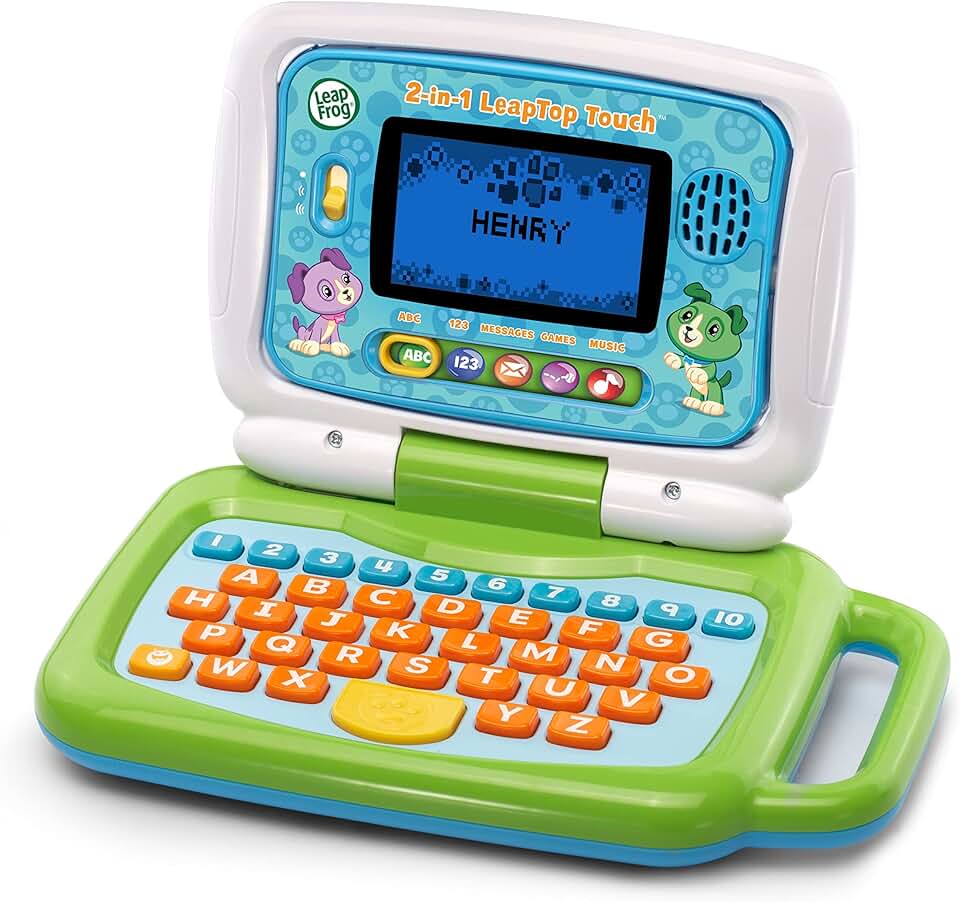 2 in 1 LeapTop Touch Laptop, Green, Learning Tablet for Kids