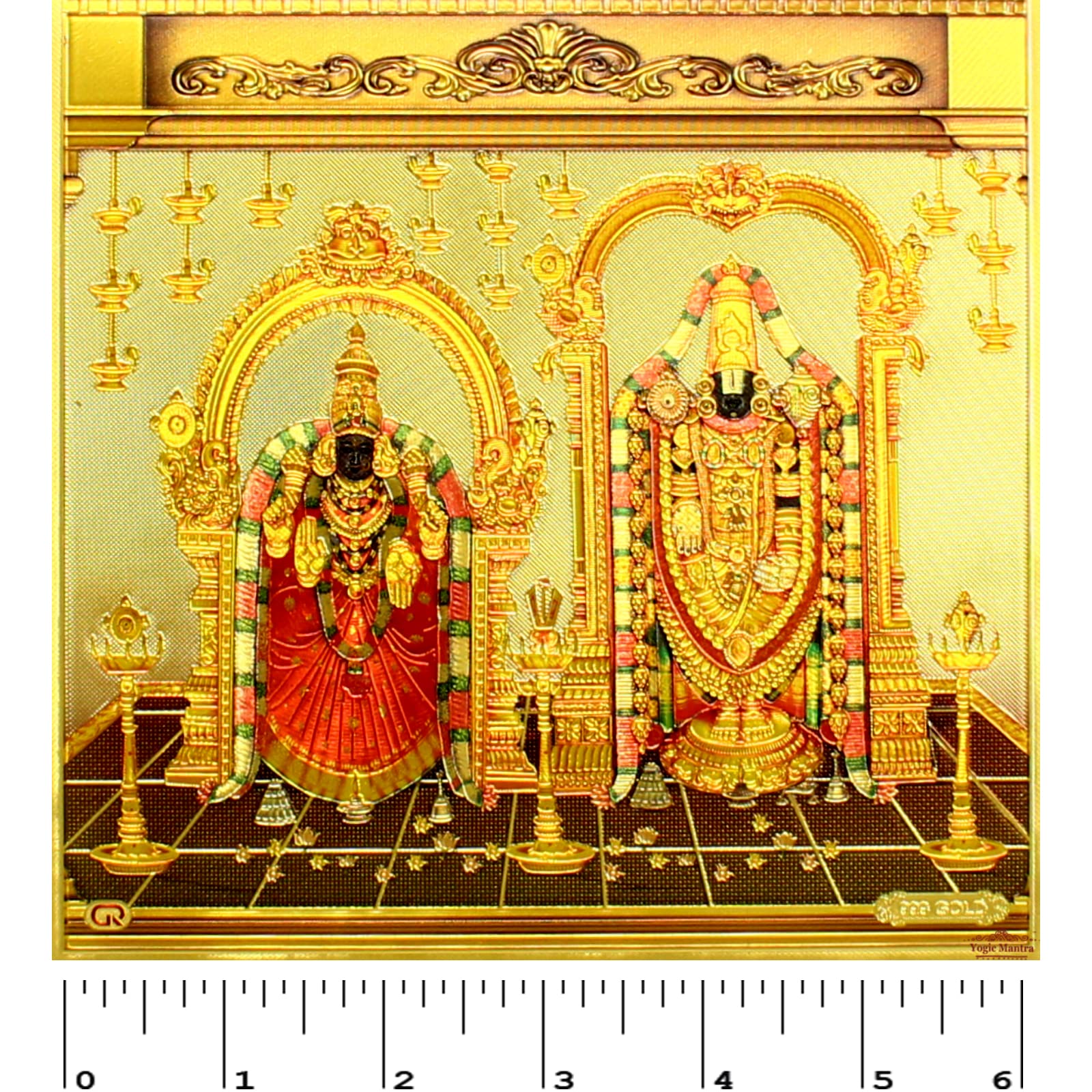 Buy Yogic Mantra Lord Venkateswara Balaji Darbar Photo (6x6 Inch 24K