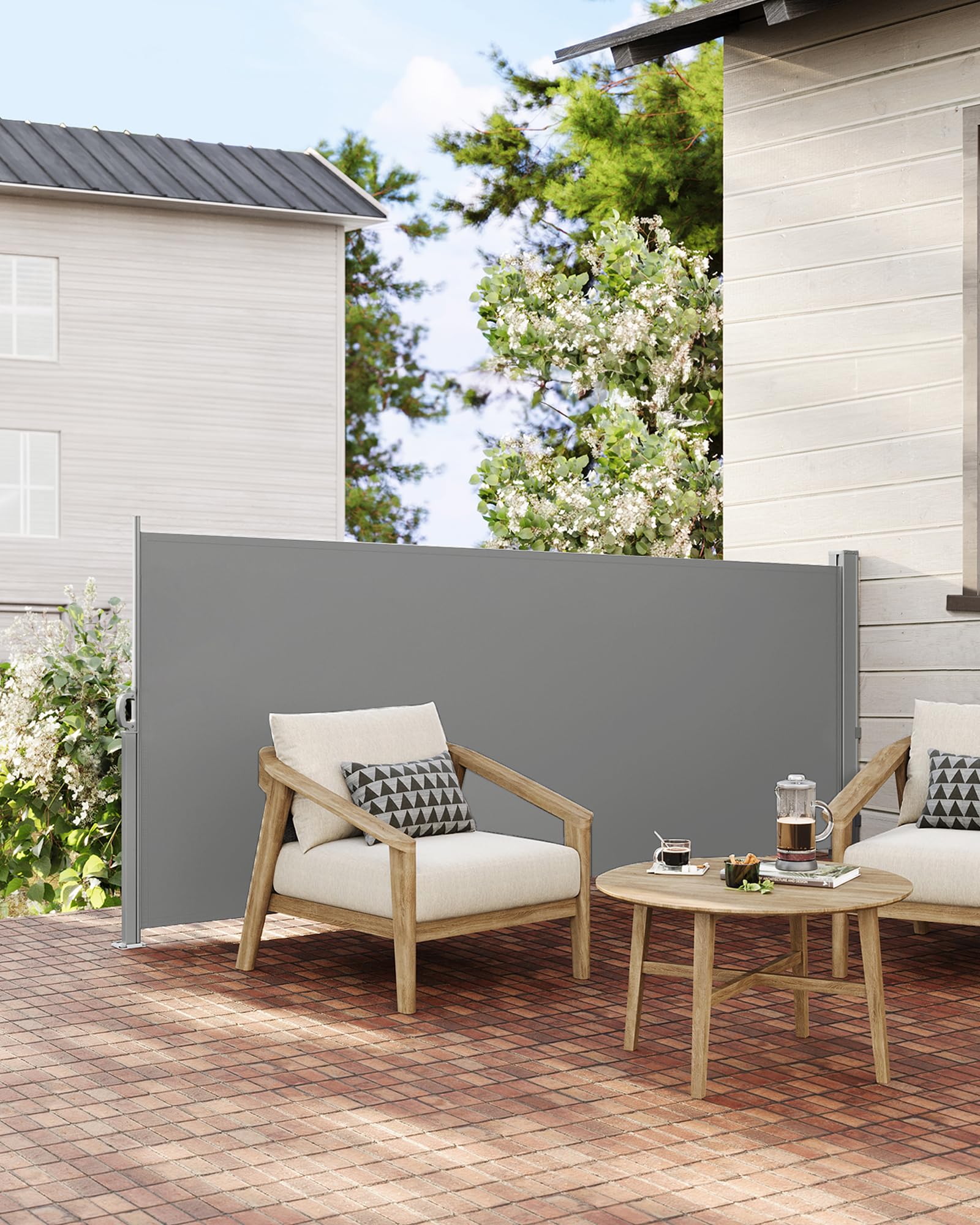Seitenmarkise Für Balkon & Terrasse – Ausziehbarer Sicht- Und Sonnenschutz In Anthrazit, 140x300 Cm