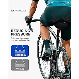 MEENCOOL Bike Seat Cushion - Gel Padded Bike Seat Cover for Men Women Comfort, Adjustable Velcro Secure Bicycle Seat Cushion Compatible with Peloton, Indoor & Outdoor Bicycle Seat(11x7Green)