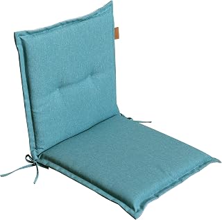 LILENO HOME Gartenstuhl Auflagen [1er Set - Niedriglehner] in Türkis - Bequeme Liegen als Sitzauflagen für Gartenmöbel - Stuhlkissen für Gartenstühle und Klappstühle BAR