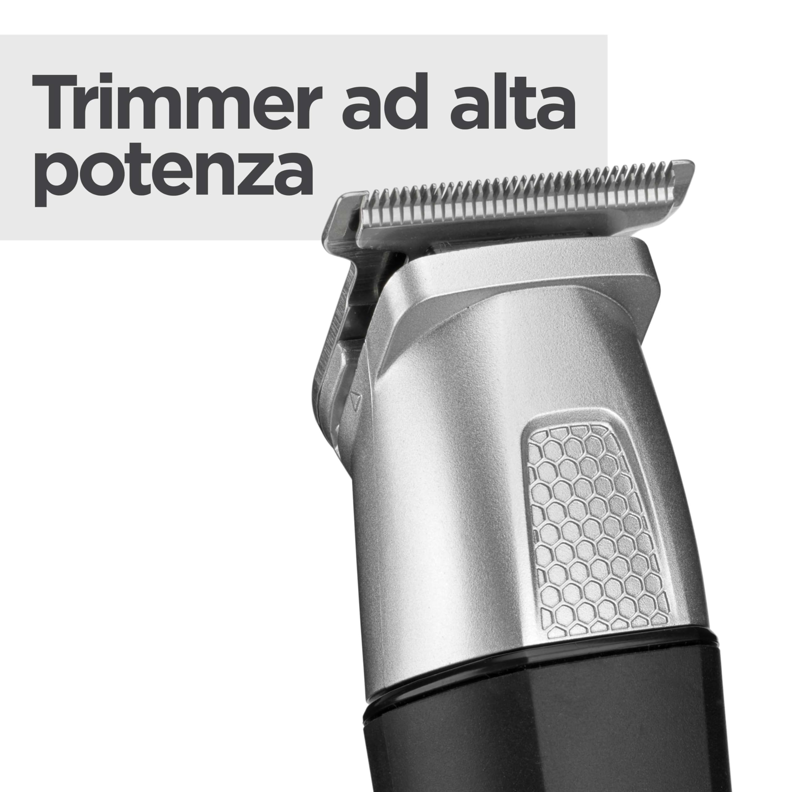 BaByliss Multikit Grooming 11 in 1 Lithium Power, per barba viso e corpo, multi-uso, waterproof, black/grey, MT812E