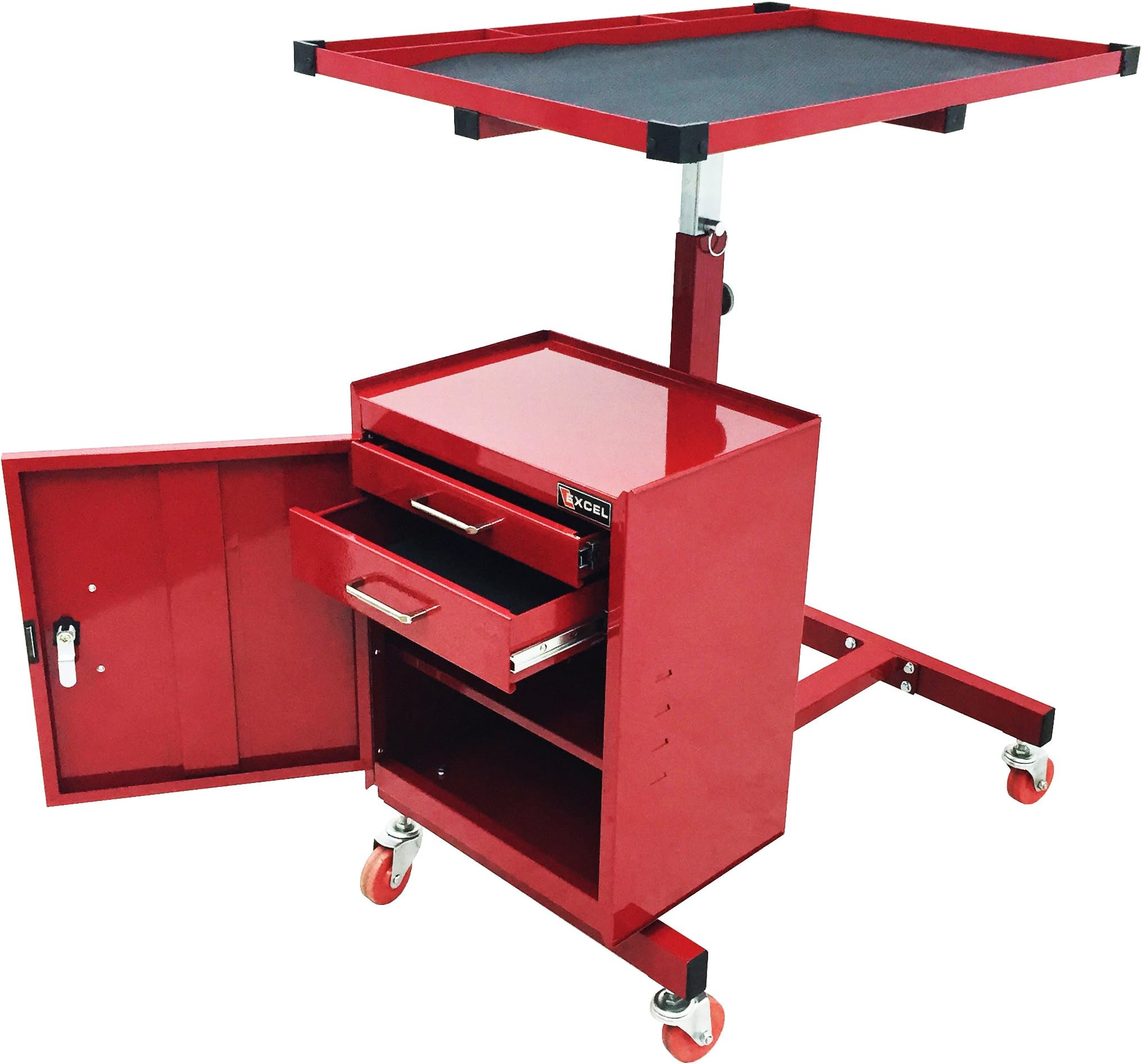 Excel TC304C-Red 31-Inch Steel Tool Cart, Red