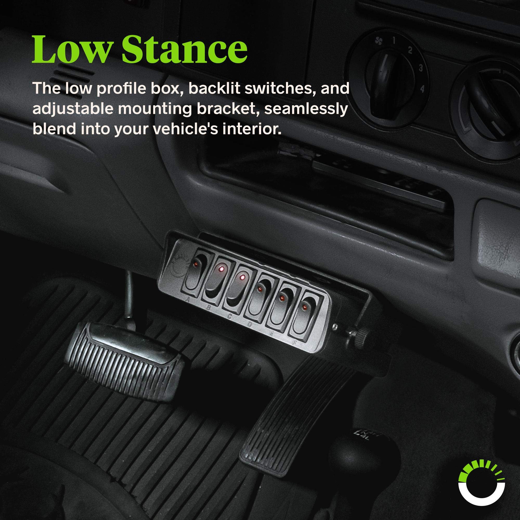 6Gang 12V Rocker Switch Box [40 Amp Max.] [12 AWG Wires][12 Volt DC] SPST On/Off Rocker Toggle