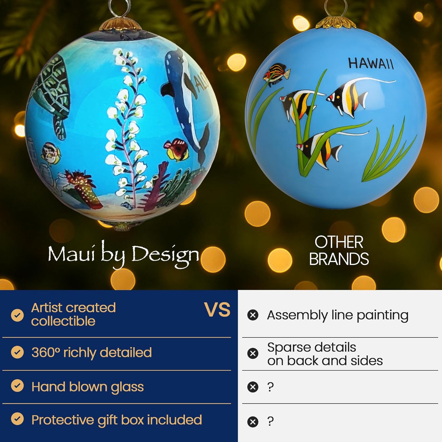 Collectible Handpainted Kissing Turtles and Dolphins Aloha Hawaii Ornament NKD/H - Image 4