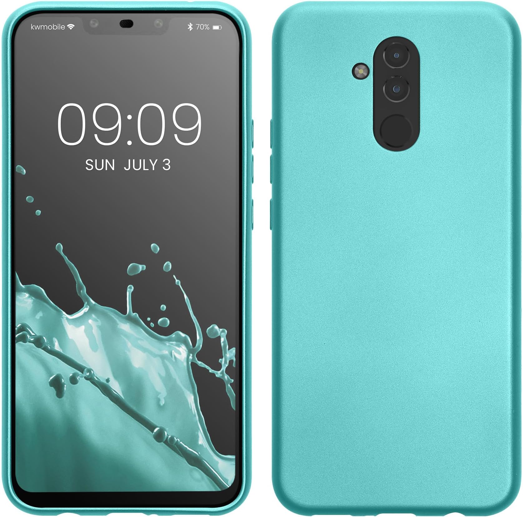 Case Compatible with Huawei Mate 20 Lite Case - Soft Slim Metallic TPU Silicone Cover - Metallic Mint Green