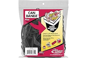 Alliance Rubber Company 7-Inch x 12-Inch Black Can Bands, 50-Count