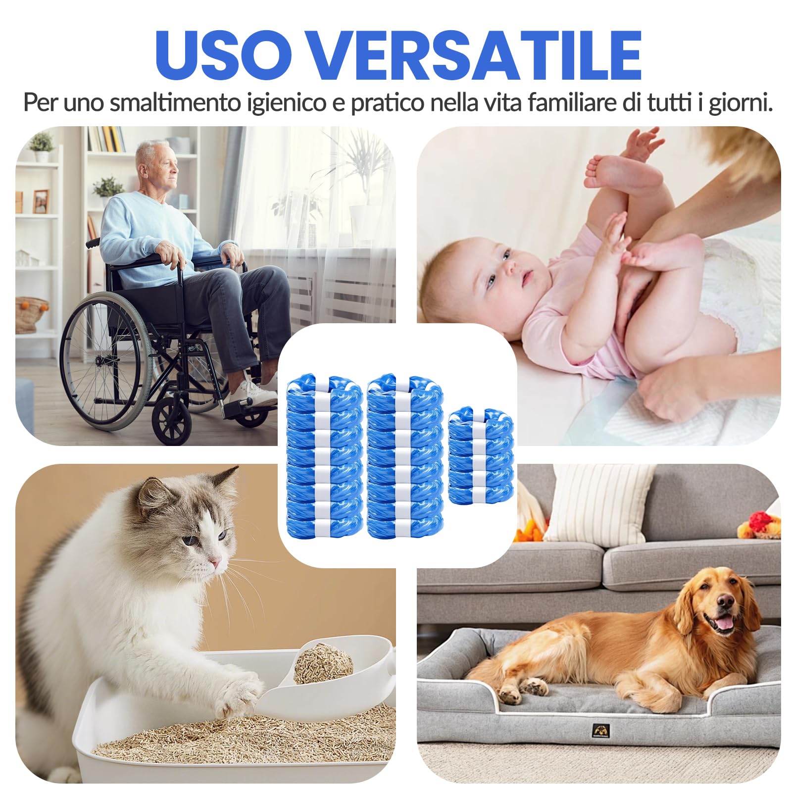 Sacchetti Mangiapannolini Antiodore Inodore Addensata 21 Pezzi Compatibili con Maialino Foppapedretti Tommee Tippee Twist & Click Simplee Tec Litter Locker