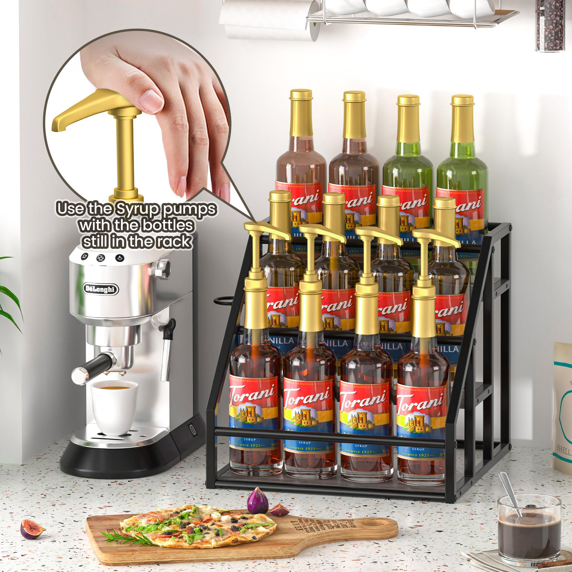 Snapklik.com : Coffee Syrup Rack Organizer, Spice Racks, Syrup Bottle ...