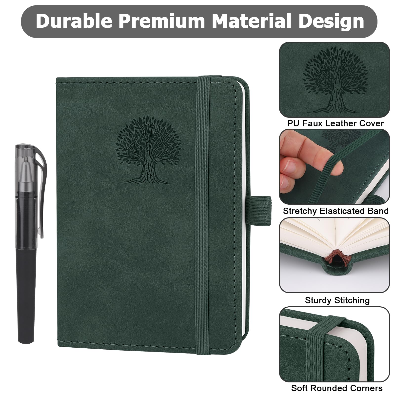 A6 Notebooks, 2 Pcs A6 Notebook, Pocket Notebook Small Note Pads, 14.5 x 9.9cm, 80 GSM, 192 Pages - Image 3