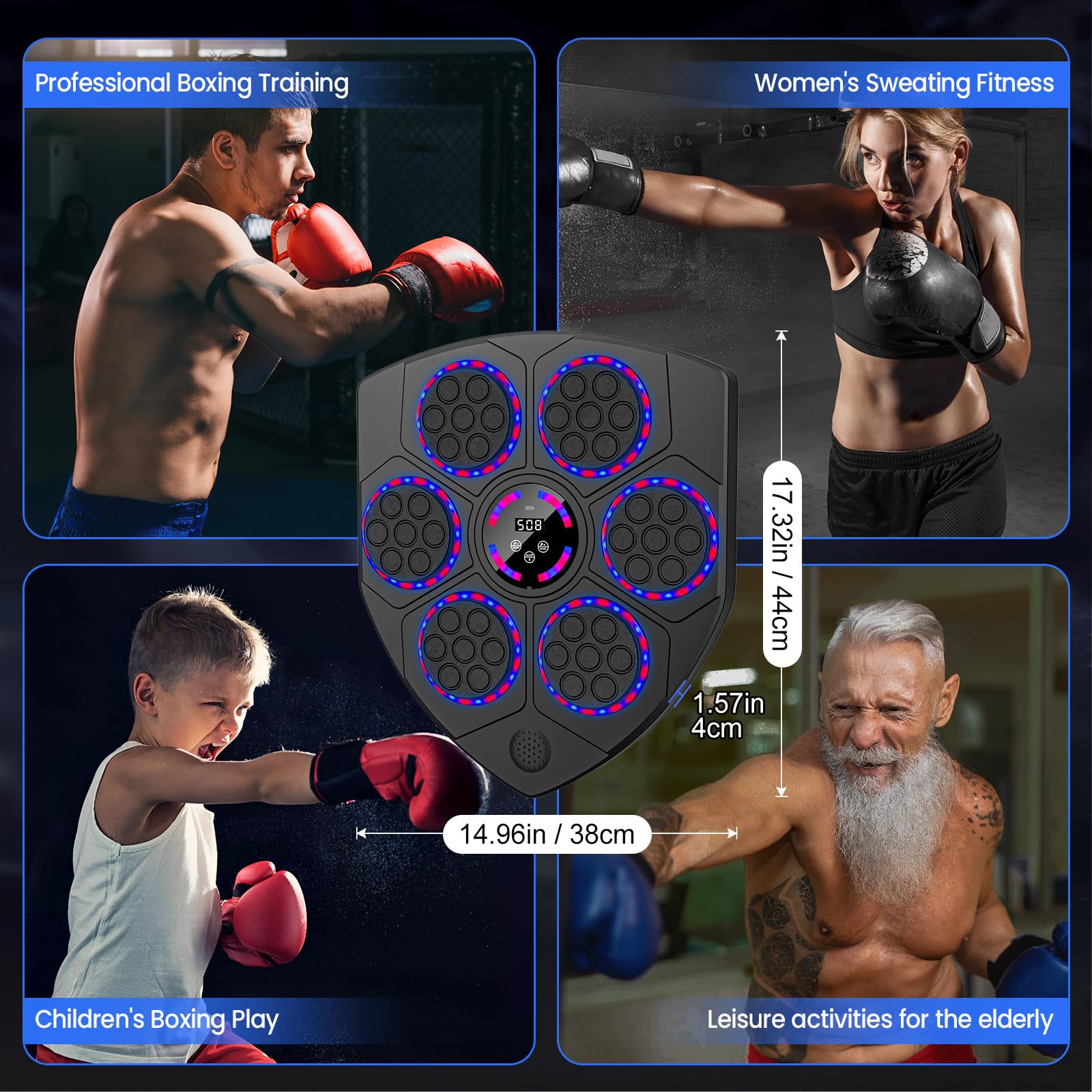 Music Boxing Machine, Machine De Boxe Électronique Intelligente Avec Musicale, 9 Vitesses, 9