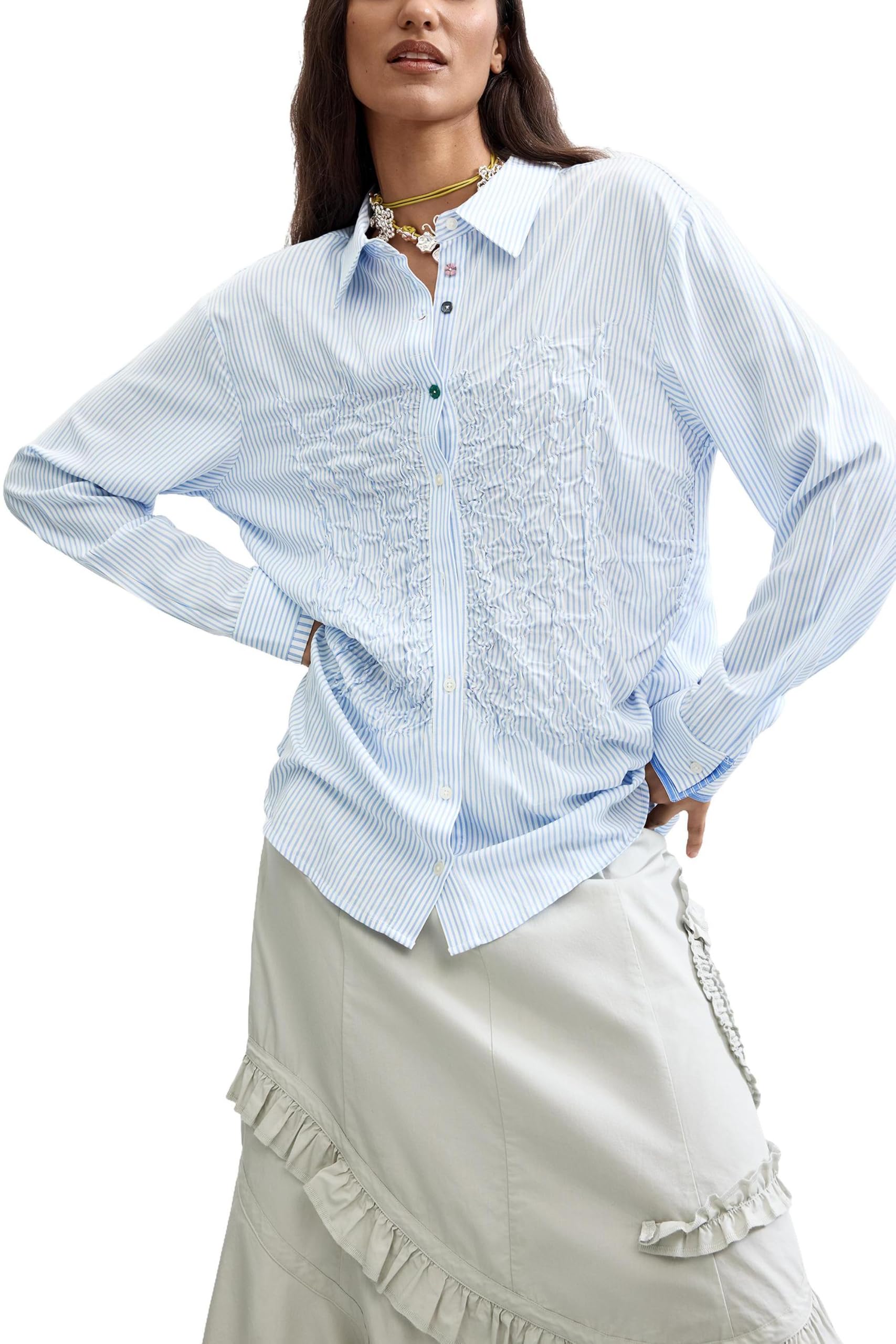 Desigual CAM_donubio T-Shirt für Damen, blau, X-Large