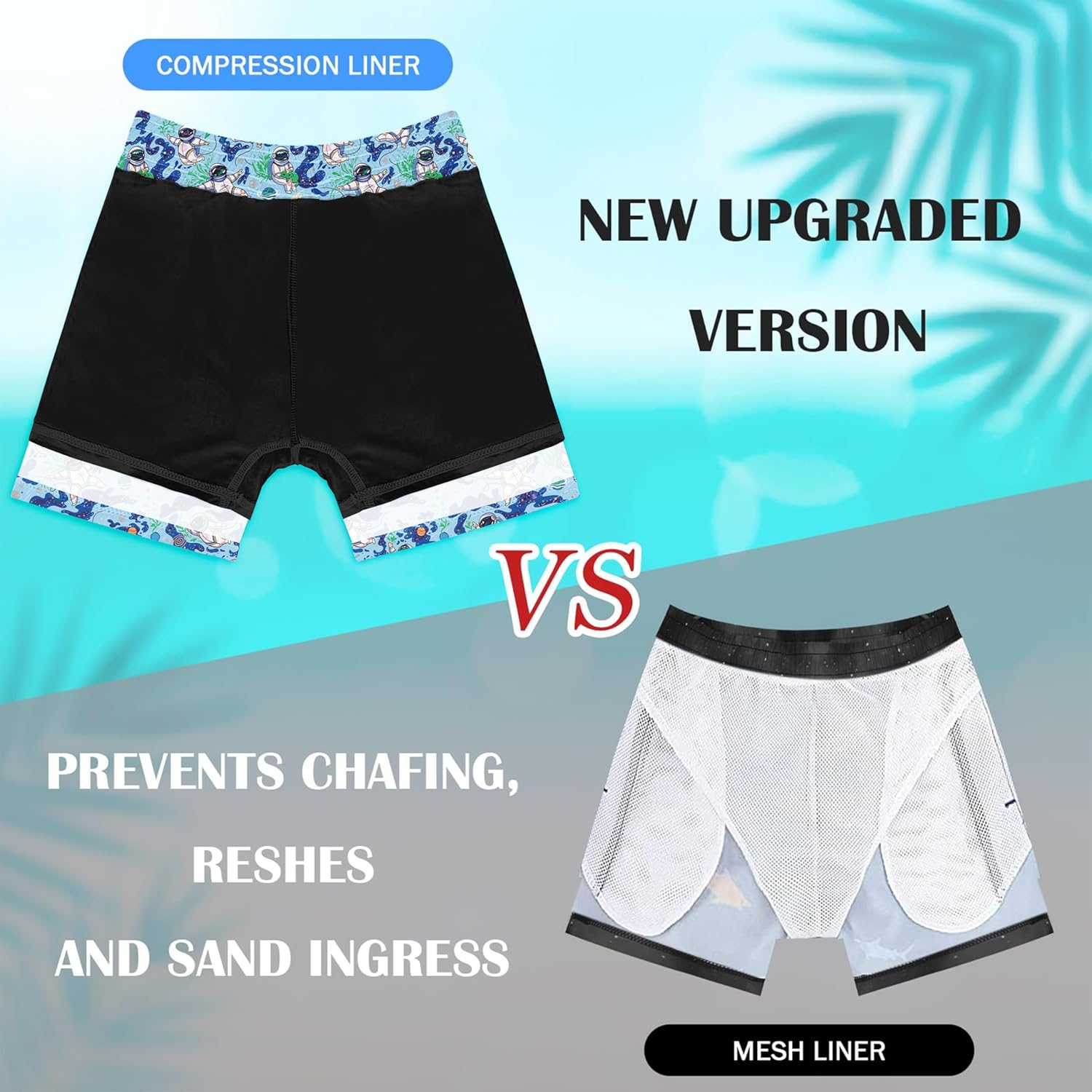 FT FENTENG Boys Swim Trunks with Compression Liner Boys Stretch Swim Shorts Quick Dry 2 in 1 Beach Shorts 4-17 Y - Image 7