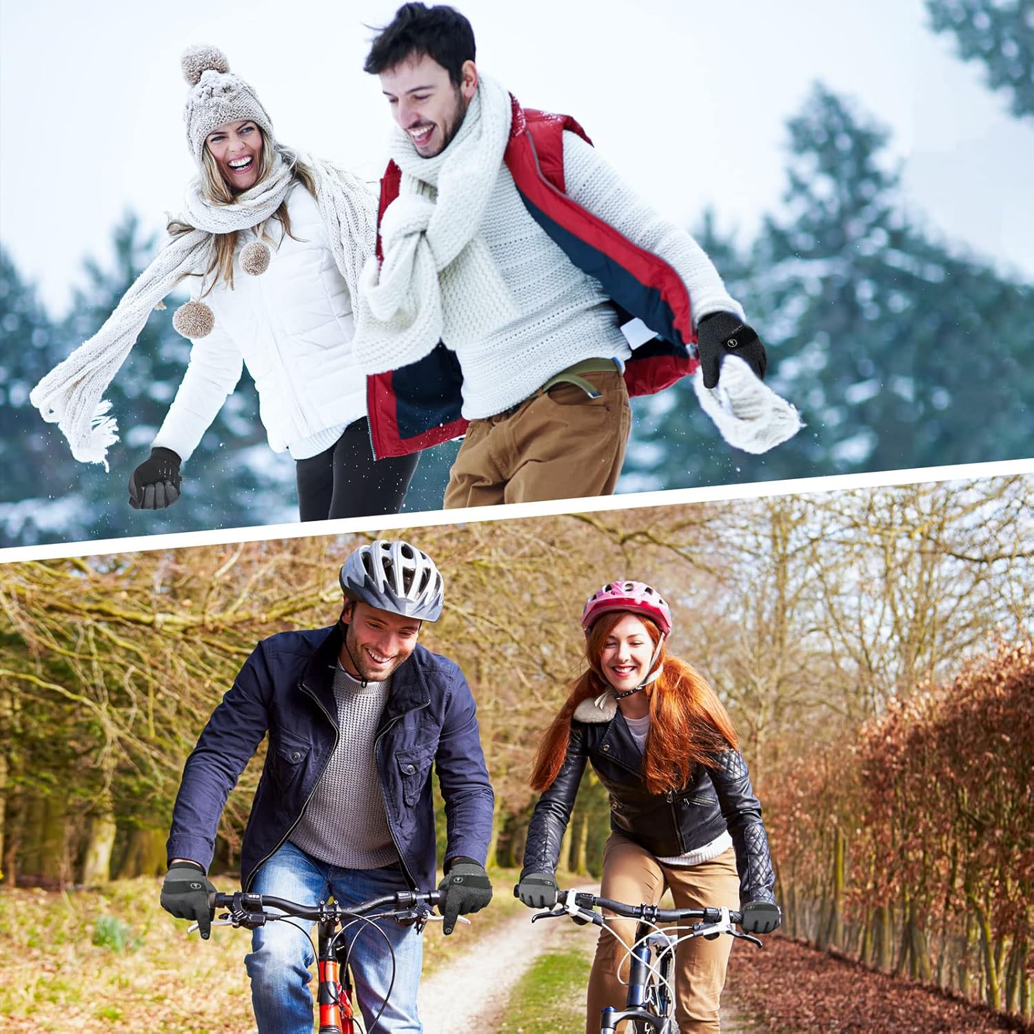 NICEWIN Winter Gloves Men Women, Touch Screen Resistant Windproof Warm Gloves, Cold Weather Thermal Gloves for Cycling, Running, Hiking, Driving, Outdoor Working : Clothing, Shoes & Jewelry