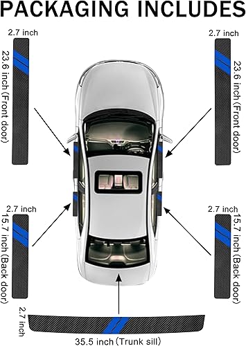 Miniatura 7 de YOSRTER 5 calcomanías decorativas para umbral de puerta, para Dodge Charger Challenger Durango Journey, ajuste universal para todos los autos Dodge