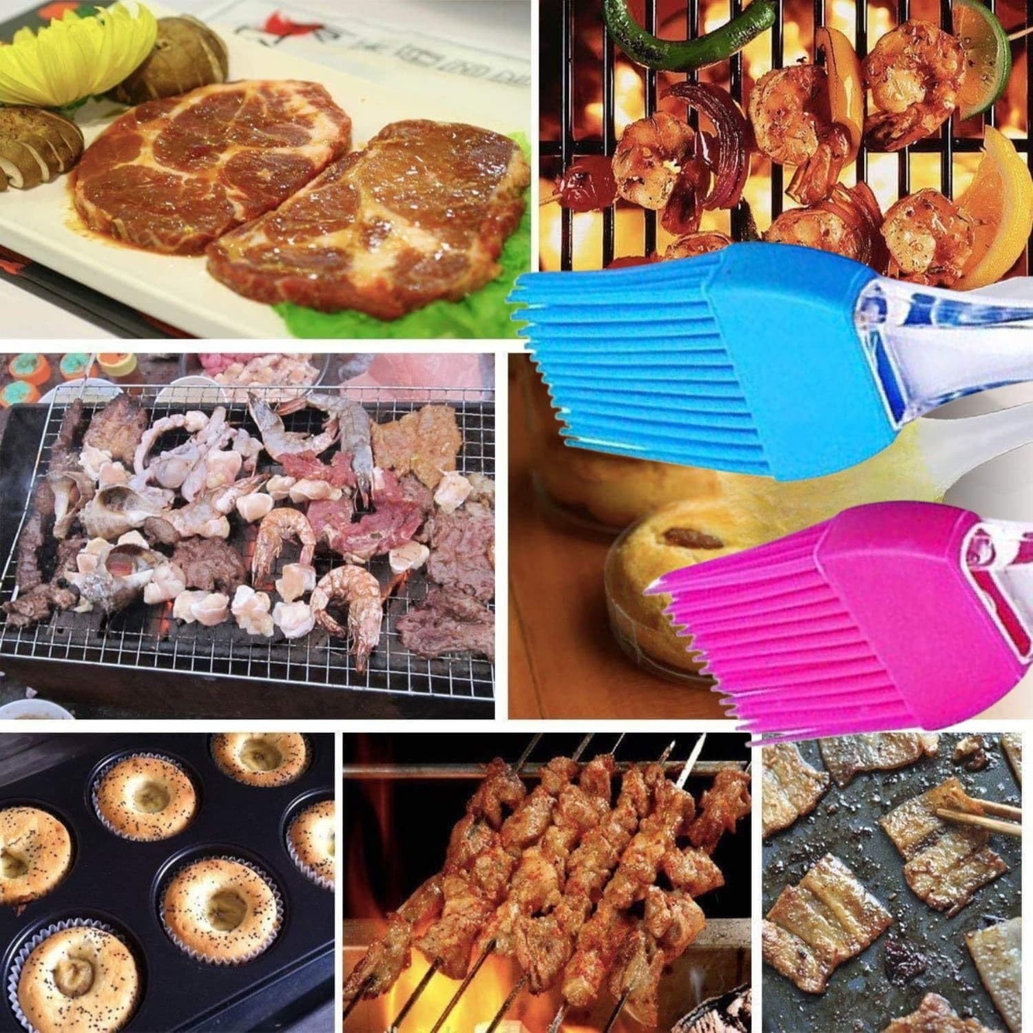 Silicone Oil Brush for Cooking | Heat-Resistant Basting & Pastry Brush for Grilling, Tandoor, BBQ, Baking, Glazing | (50g) |Reusable Kitchen Accessory (Pack of 2)