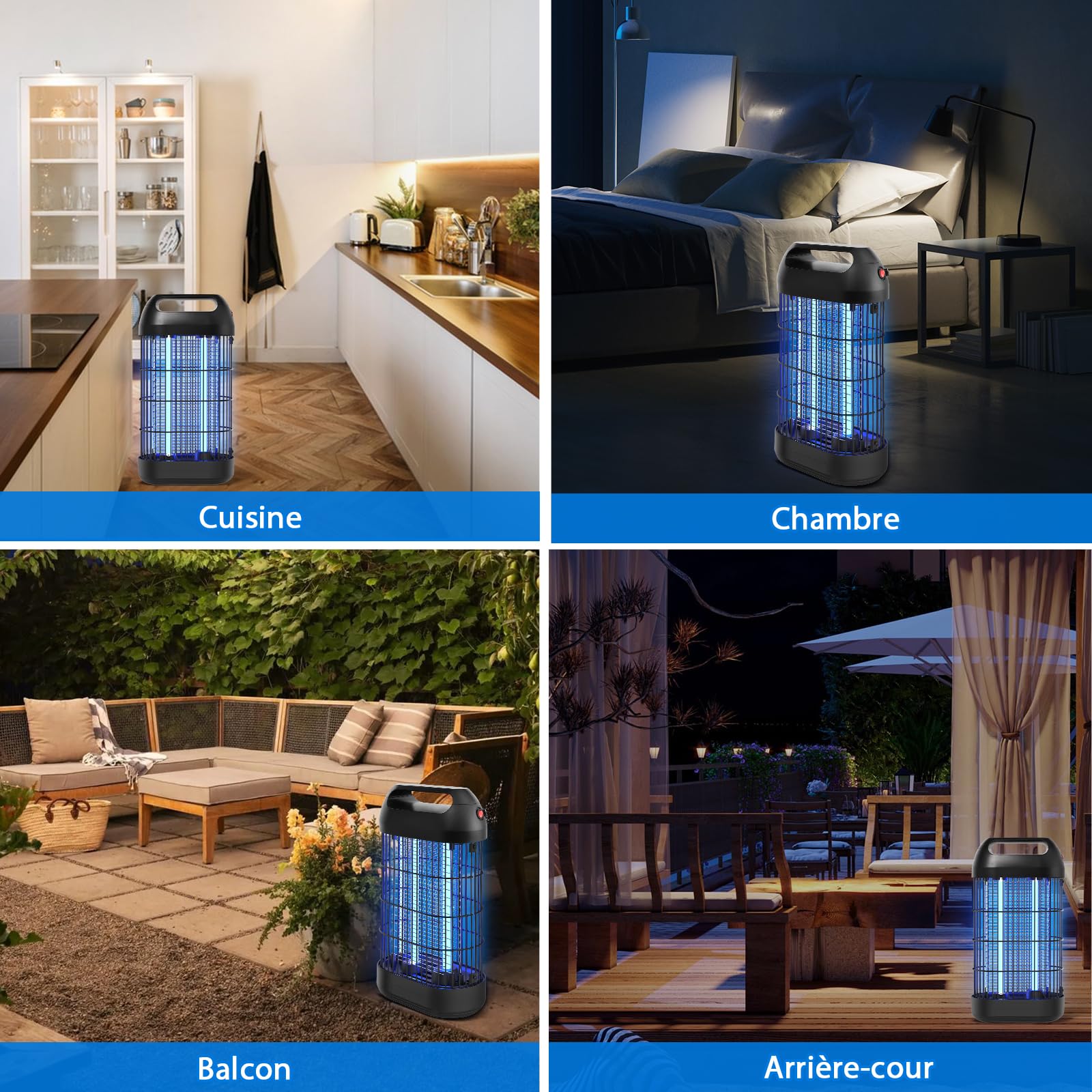 Lampe Anti Moustique Interieur, Piège à Mouche Intérieur UV 18W, Efficace Portée 80m², Tue Mouche Insecte Électrique Lumière Bleue Anti Insecte pour Maison Chambre Cuisine Salon