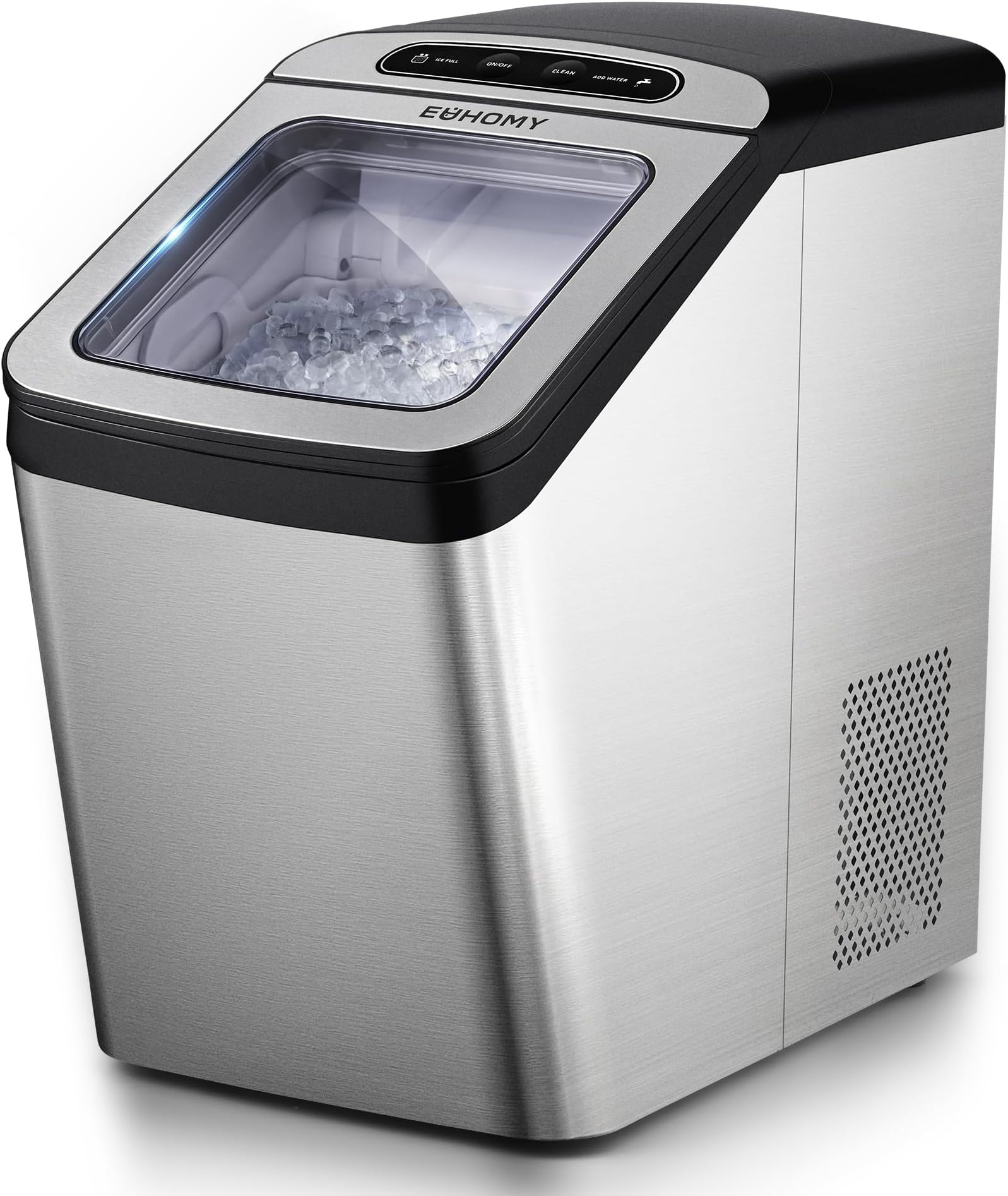 EUHOMY Nugget Ice Maker Countertop, Max 33lbs/day, 2 Way