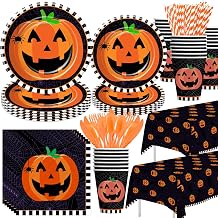 Pumpkin Halloween Plates and Napkins Party Decorations Supplies