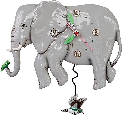 Allen Designs P1860 Péndulo oscilante elefante reloj Elephante