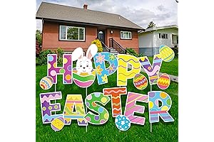 Colorful Happy Easter Yard Signs Decorations