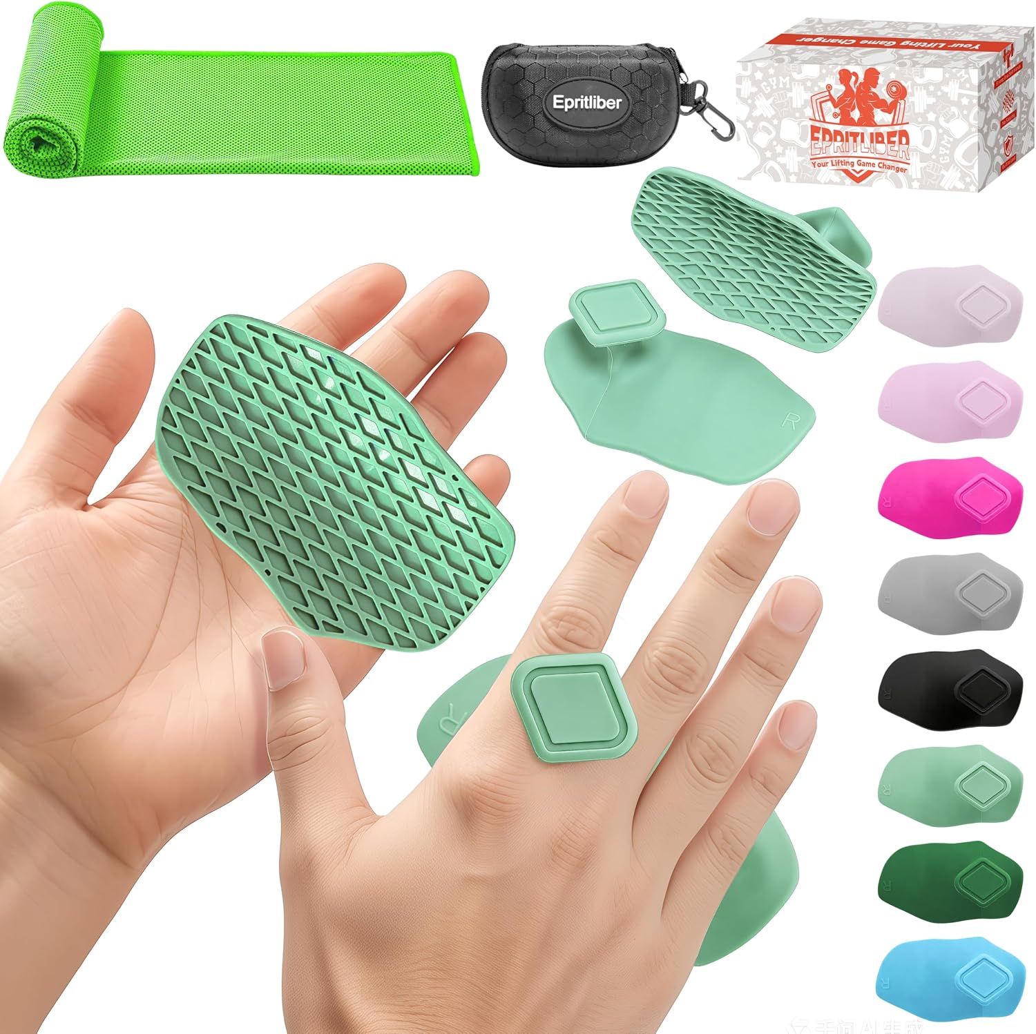 Silicone Gym Grips for Weight Lifting,Workout Grip,Large Set