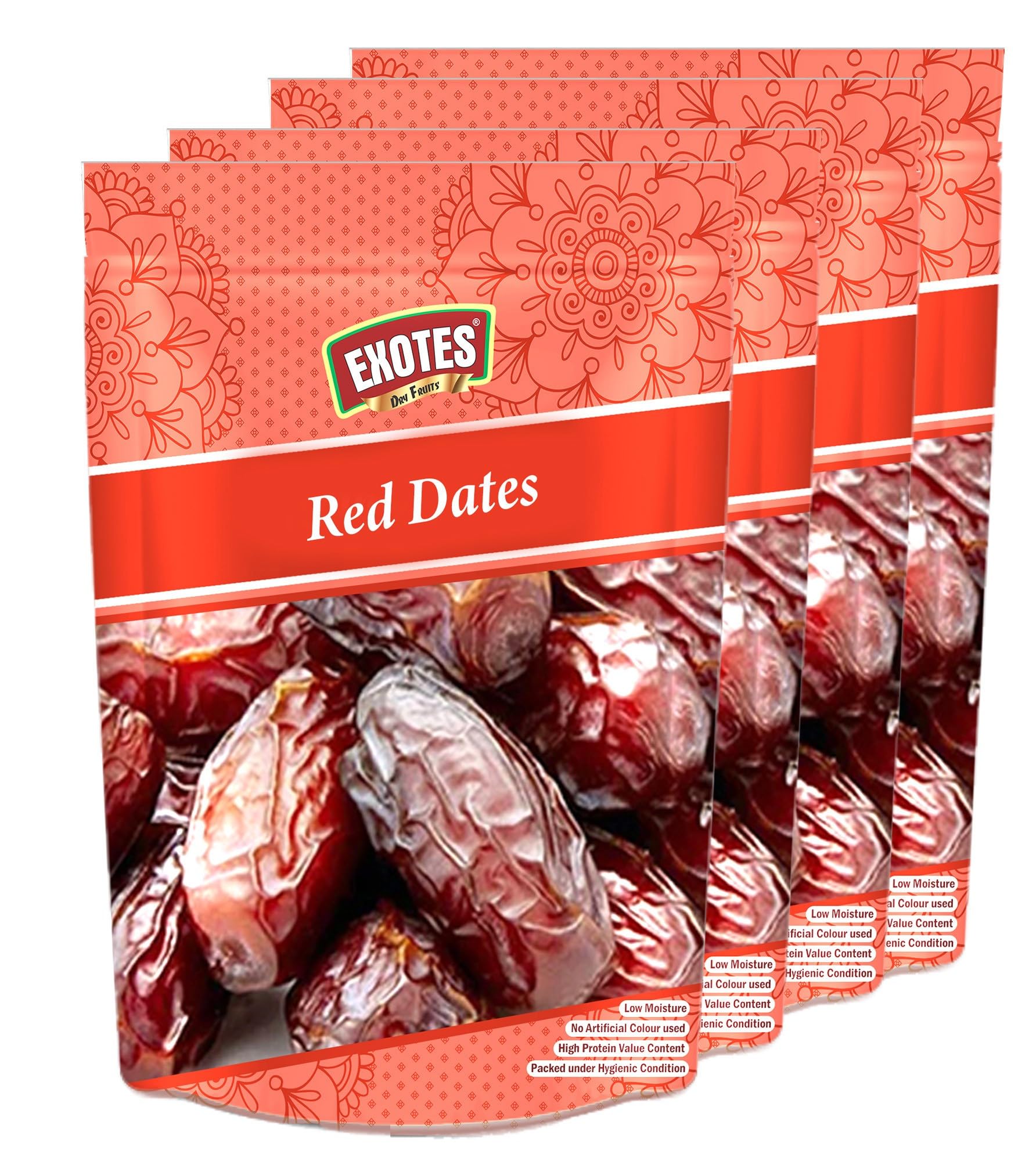 Exotes Khajoor 800 Grams (200gm X 4) – Traditional Dates | Rich in Vitamins, Minerals, and Natural Sweetness | High Quality Khajoor or Dates | Soft Khajur with Chewy Texture | No Added Sugar | Healthy Khajoor / Dates Dry fruit for Kids & Adults | Kharjura | Kharjoor