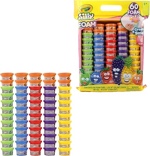 Miniatura 8 de Crayola Paquete de fiesta de Foam Silly Scents  60 tinas de espuma perfumadas cada una de 1 onza  6 colores brillantes de espuma perfumada en tamaño