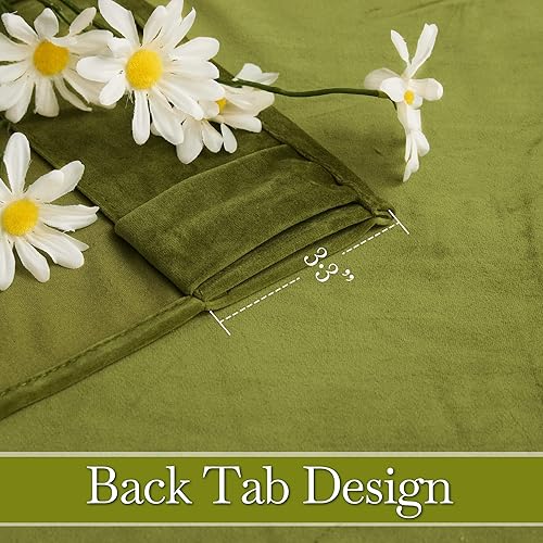 Miniatura 3 de RYB HOME - Cortinas de terciopelo afelpado, verde, cortinas de oscurecimiento de habitación, aislamiento térmico, cortinas de privacidad, 52