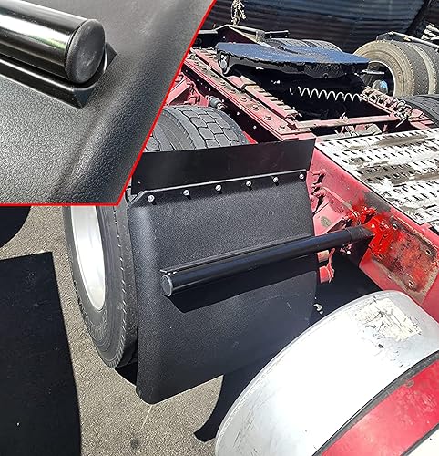 Miniatura 9 de Juego de guardabarros de poliéster negro de 24 x 24 pulgadas, ganchos de plástico para semircamión, 2 unidades