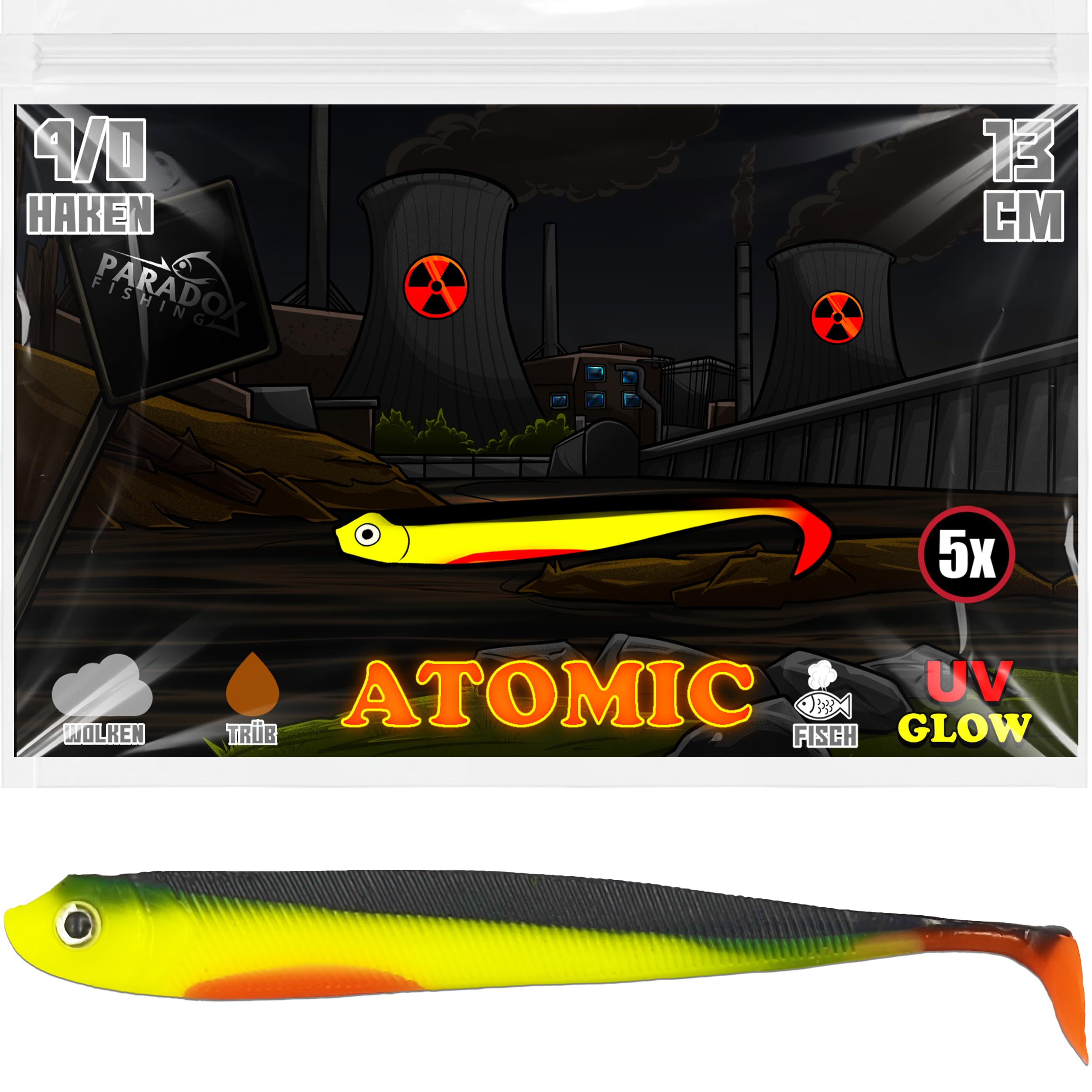 Paradox Fishing Gumowe ryby 7,5 cm, 10 cm, 13 cm, przynęta na sandacze, gumowe ryby, zestaw przynęt na okonie - idealna do okoni i sandaczy