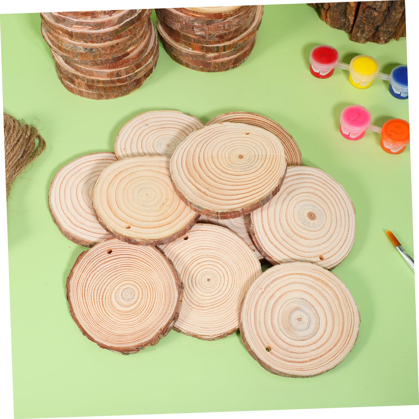 50stücke Ungebohrte Holzkreise Zum Basteln Naturholzscheiben Unbearbeitet Runde Holzscheiben Zum Bemalen Und Dekorieren Holzausschnitte Für Diy-projekte Unbemalte Holzscheiben